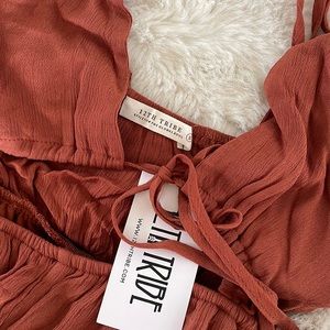 Augustine Rust Halter Jumpsuit / 12th Tribe / S